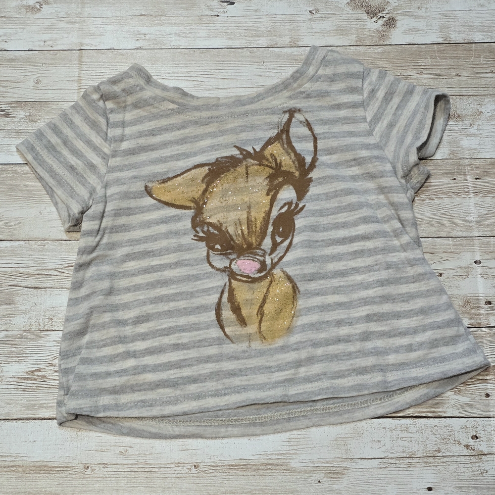 Disney Gray Striped Bambi Kids Shirt